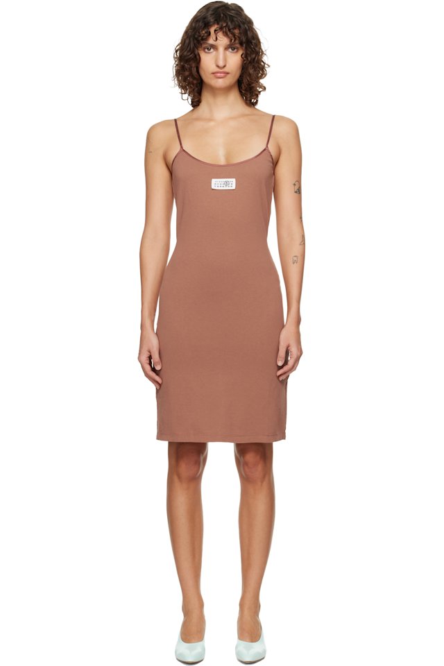 MM6 Maison Margiela — Tan Cotton Minidress