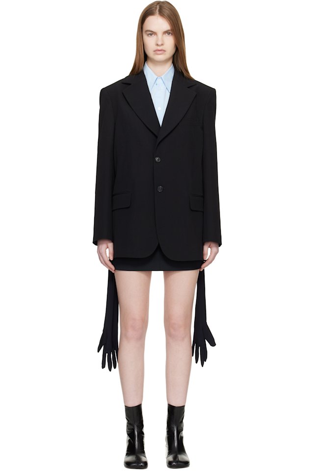 MM6 Maison Margiela — Black Wool-Blend Blazer