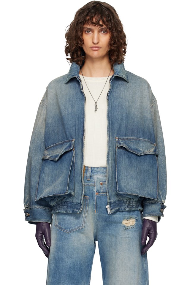 MM6 Maison Margiela — Blue Flap Pocket Denim Jacket