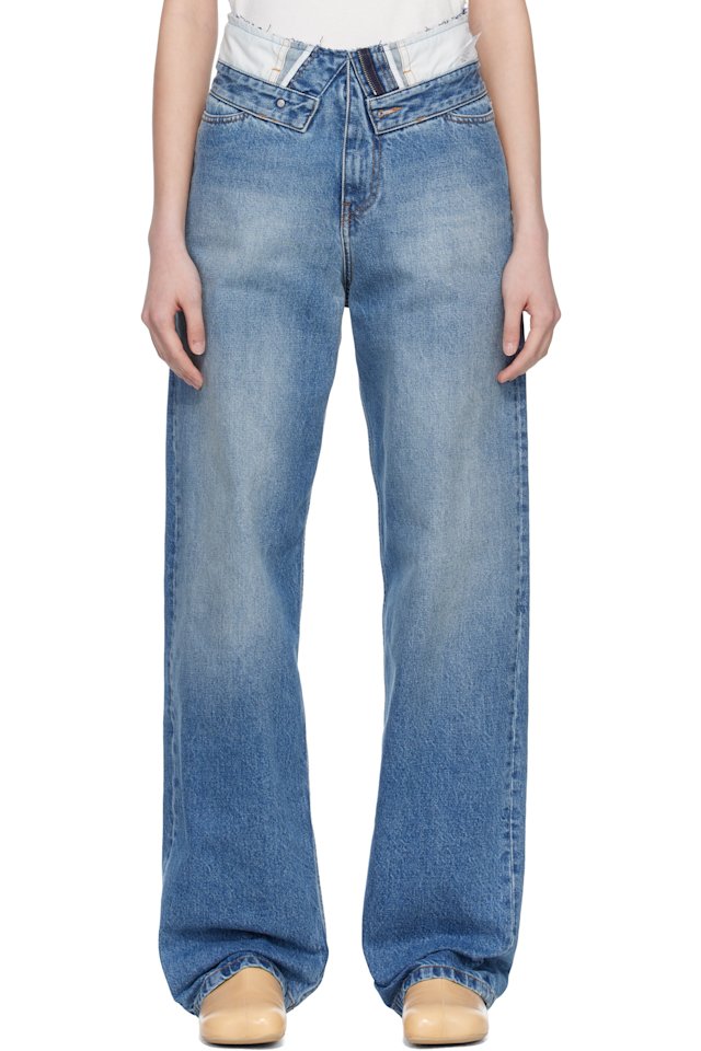 MM6 Maison Margiela — Blue Straight-Leg Jeans