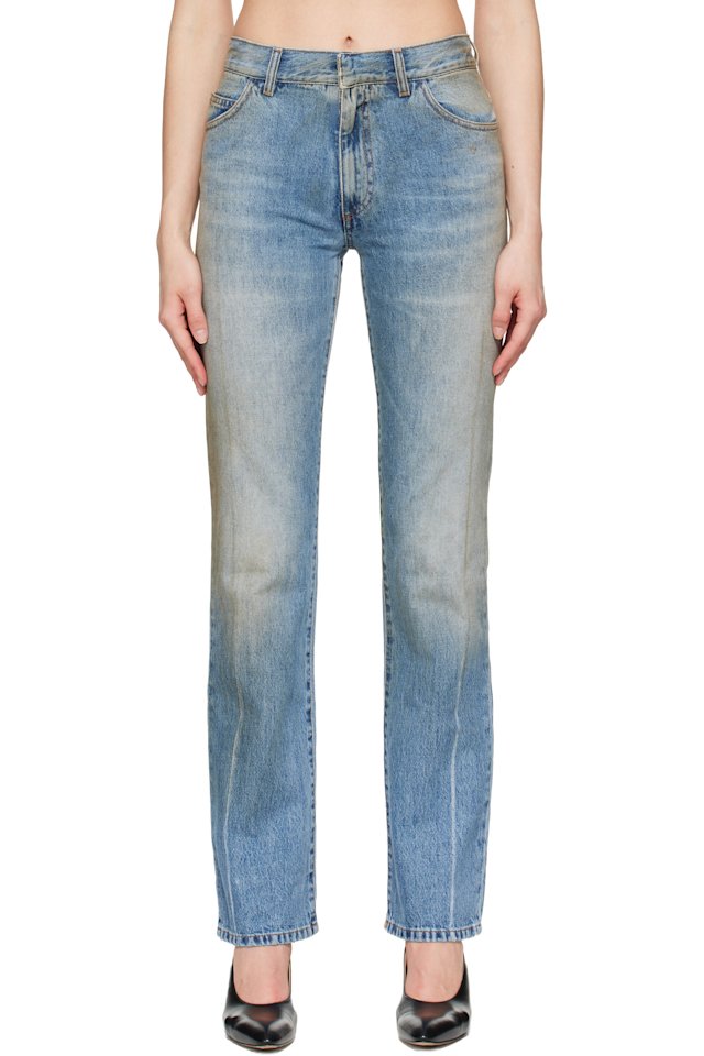 MM6 Maison Margiela — Blue Straight-Leg Jeans