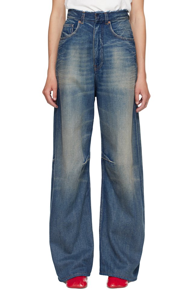 MM6 Maison Margiela — Blue Wide-Leg Jeans