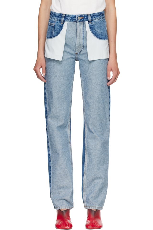 MM6 Maison Margiela — Blue Straight-Leg Jeans