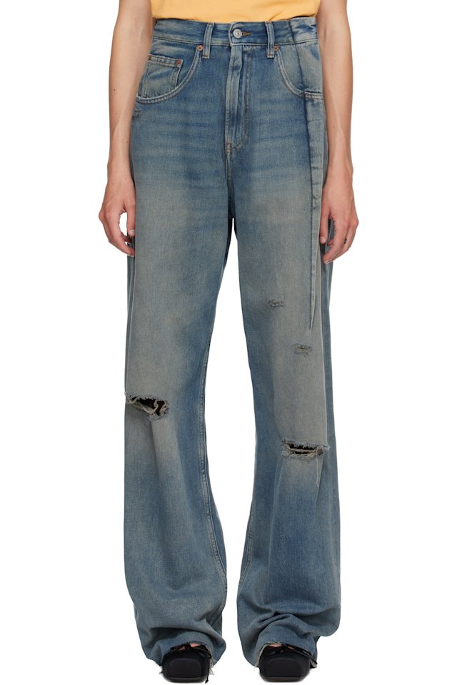 MM6 Maison Margiela — Blue Aged Denim Jeans
