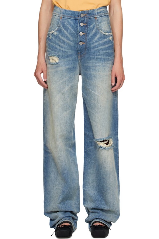 MM6 Maison Margiela — Blue Distressed Jeans