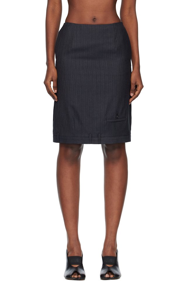 MM6 Maison Margiela — Black Virgin Wool Miniskirt