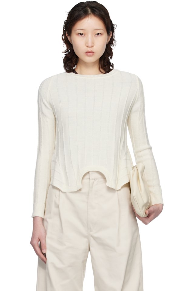 MM6 Maison Margiela — Off-White Upside Down Sweater