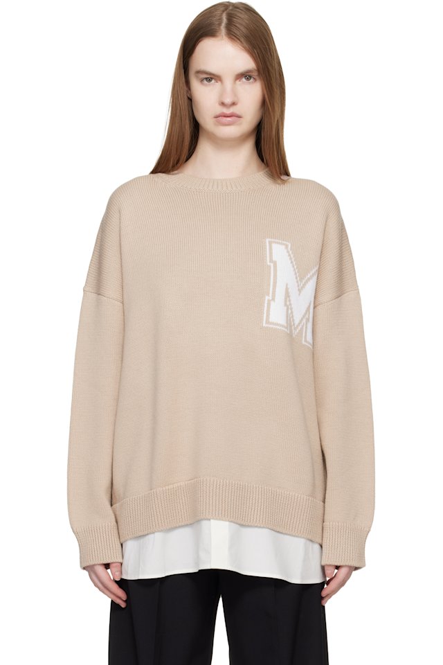 MM6 Maison Margiela — Pink 'Two in One' Varsity Knit Sweater