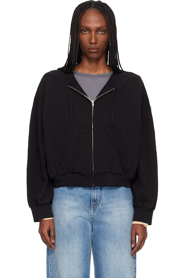 MM6 Maison Margiela — Black Unbrushed Cotton Sweatshirt