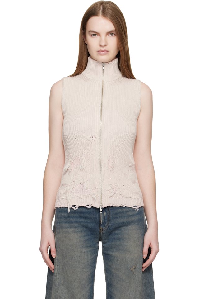 MM6 Maison Margiela — Pink Amended Optical Ribs Vest