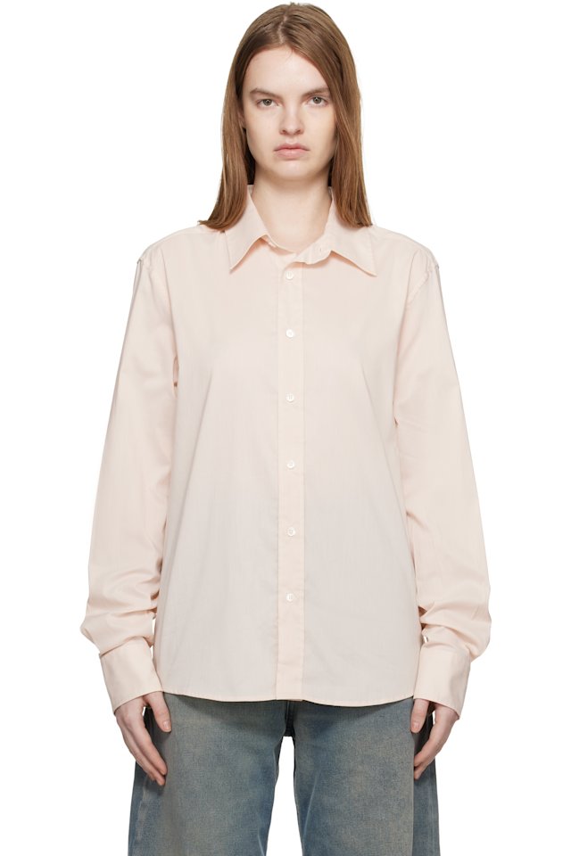 MM6 Maison Margiela — Off-White Poly Cotton Shirting Long-Sleeved Shirt
