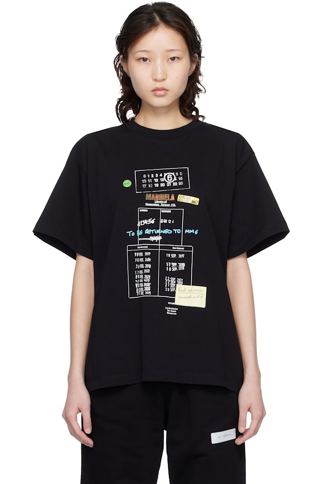 MM6 Maison Margiela — Black Library Stamp T-shirt
