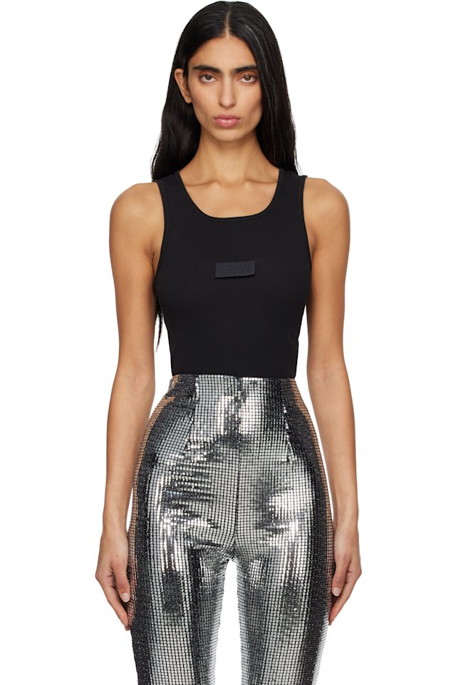 MM6 Maison Margiela — Black Ribbed Jersey Tank Top