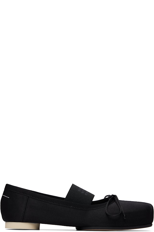 MM6 Maison Margiela — Black Square Toe Ballerina Flats