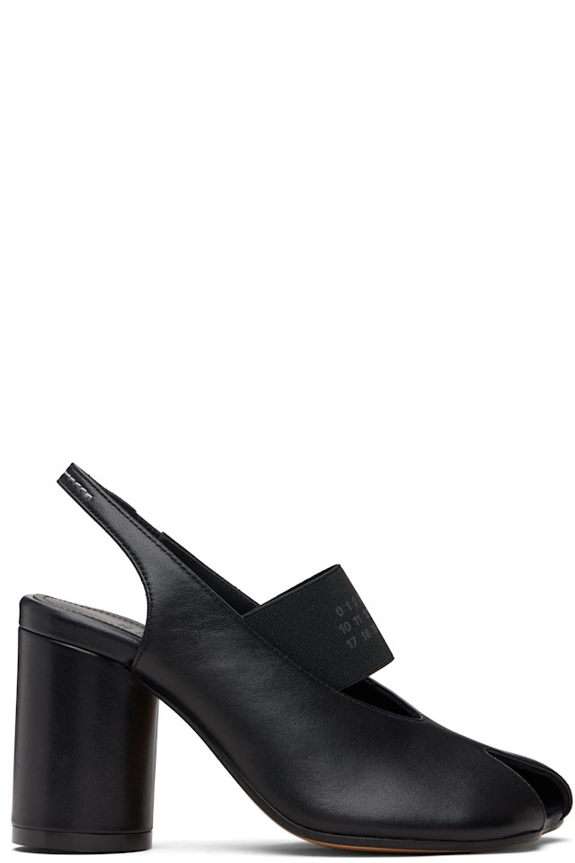 MM6 Maison Margiela — Black Anatomic Numeric Slingback Heels