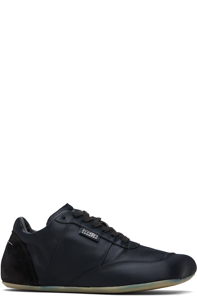 MM6 Maison Margiela — Black Satin Factory Sneakers