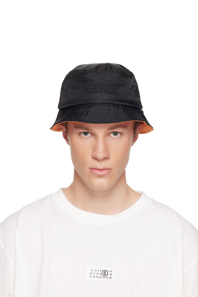 MM6 Maison Margiela — Black Nylon Bucket Hat