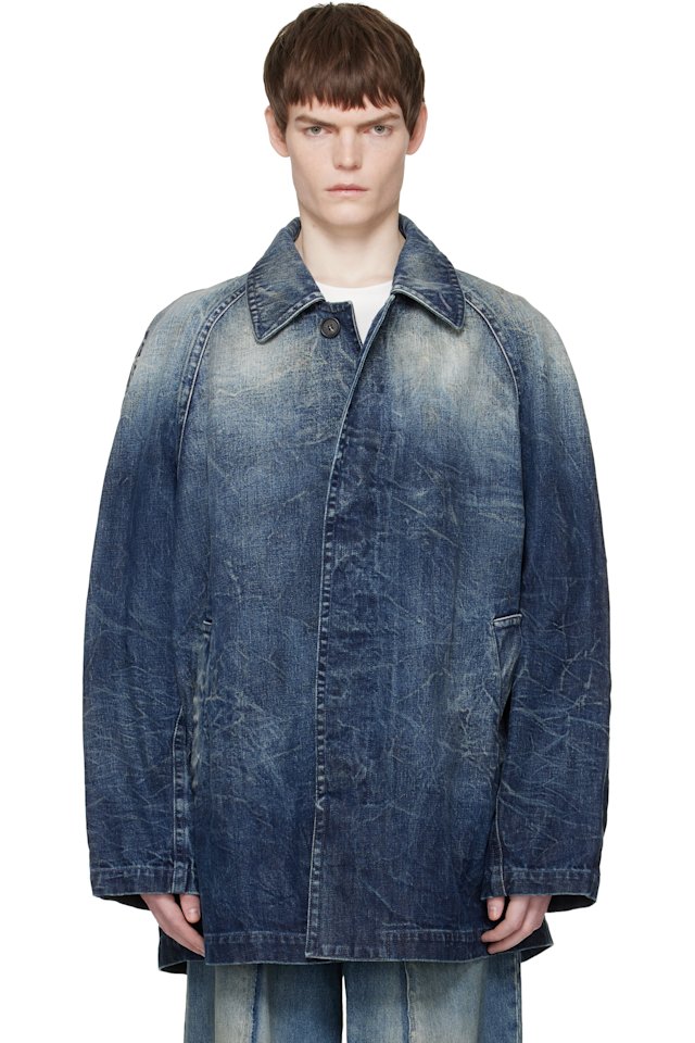 MM6 Maison Margiela — Blue Faded Denim Coat