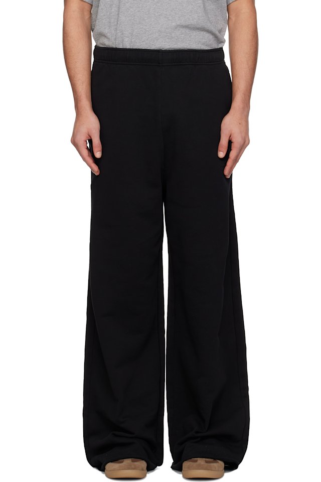 MM6 Maison Margiela — Black Embroidered Logo Sweatpants