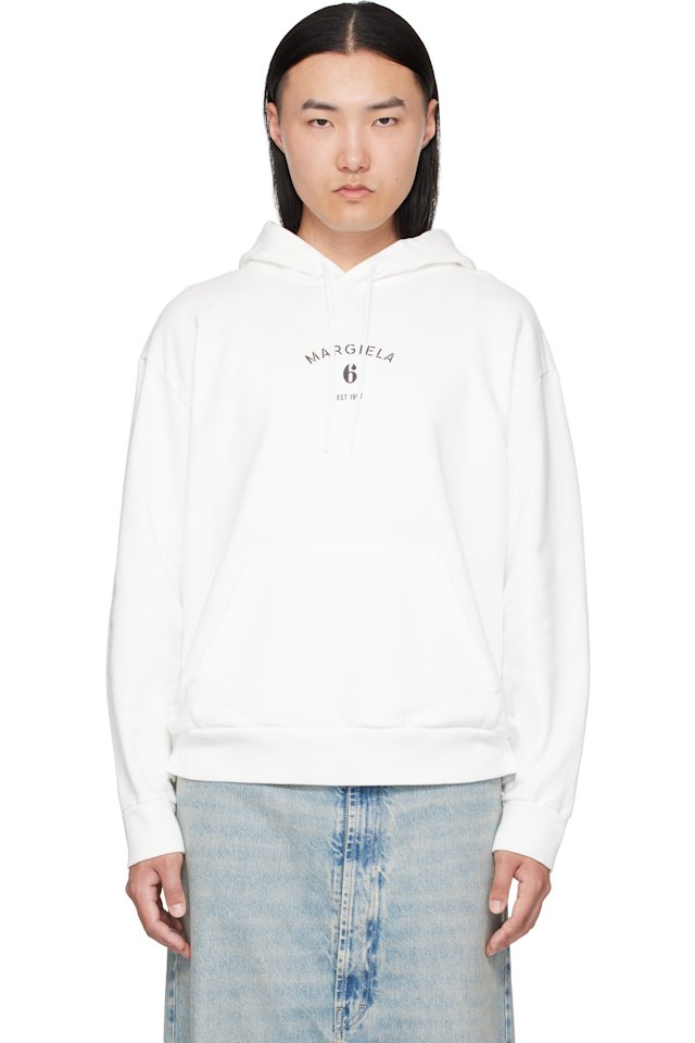 MM6 Maison Margiela — White Logo Hoodie