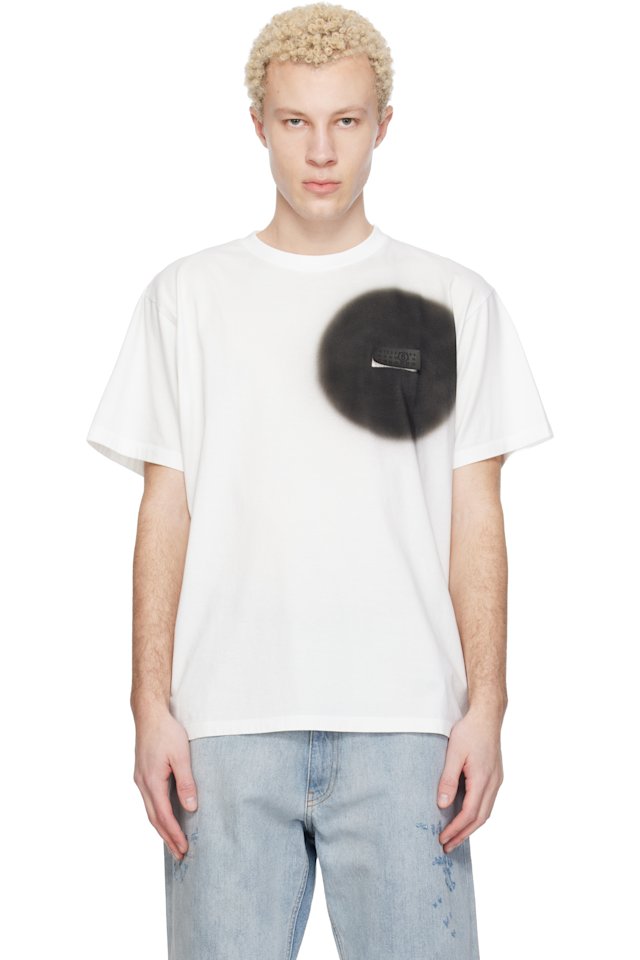 MM6 Maison Margiela — White Spray Print T-shirt