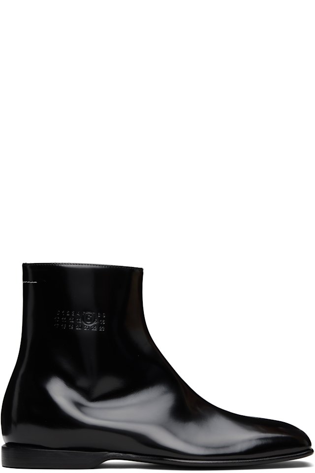 MM6 Maison Margiela — Black Leather Ankle Boots