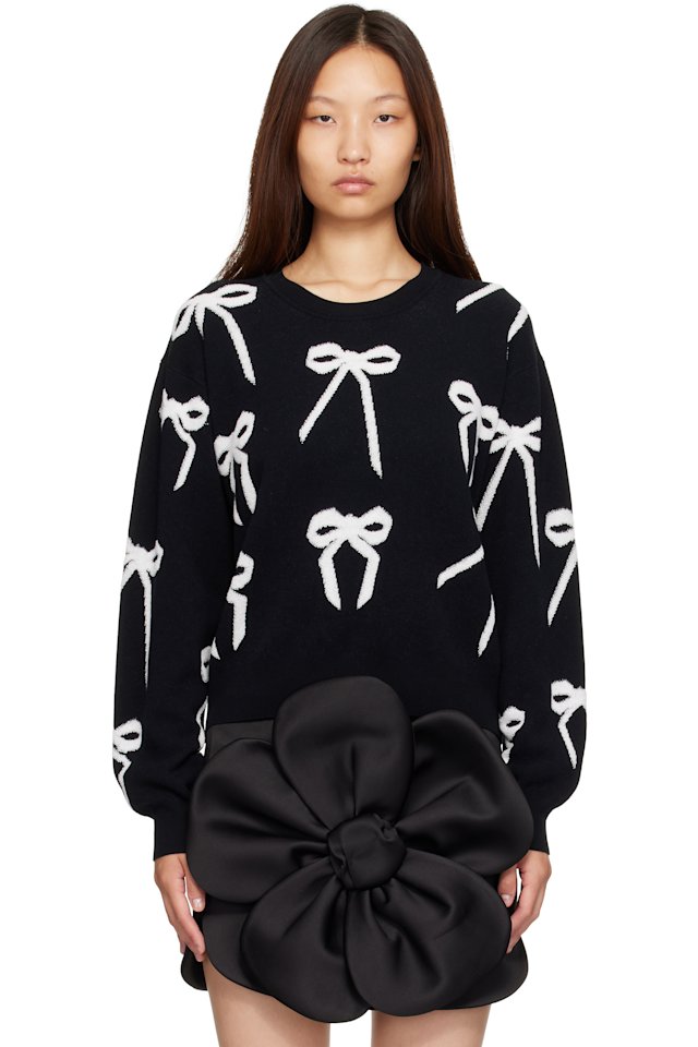 Marc Jacobs — Black Bow Jacquard Sweater