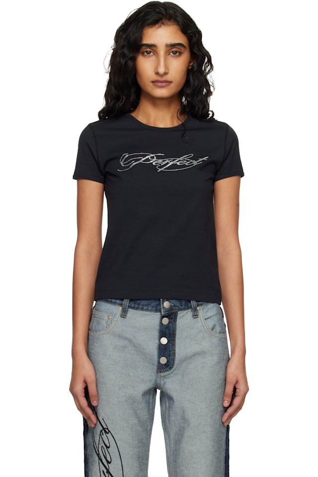 Marc Jacobs — Black 'Perfect' Shrunken T-shirt