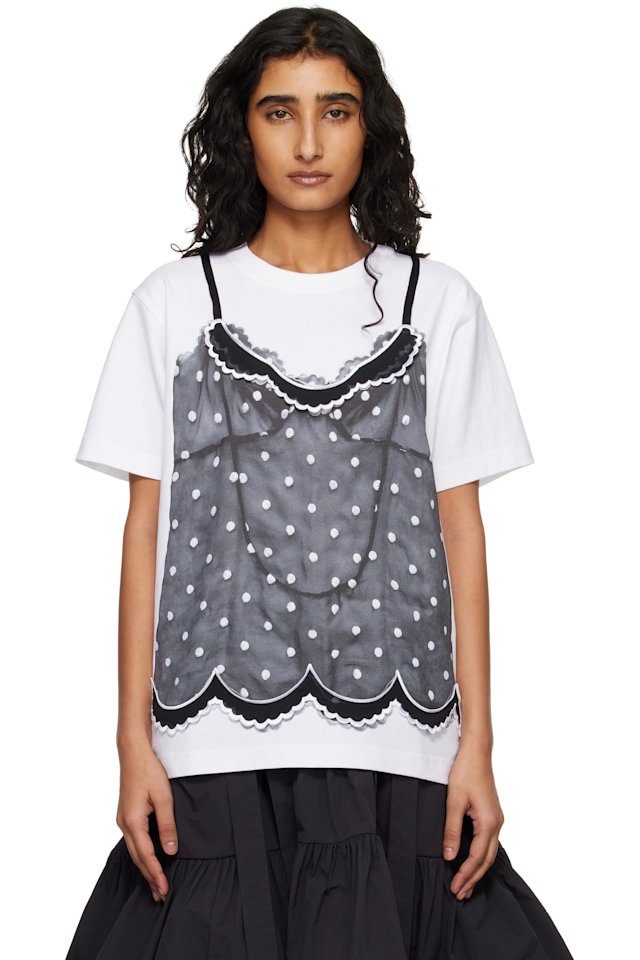 Marc Jacobs — White Trompe L'Oeil Cami T-shirt
