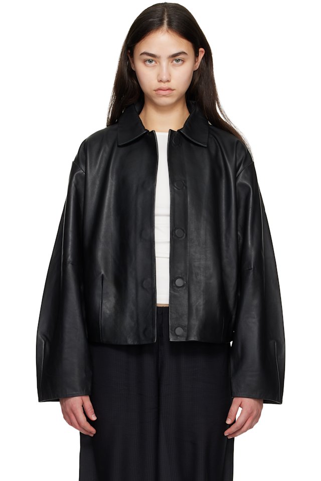 St. Agni — Black Cocoon Leather Jacket