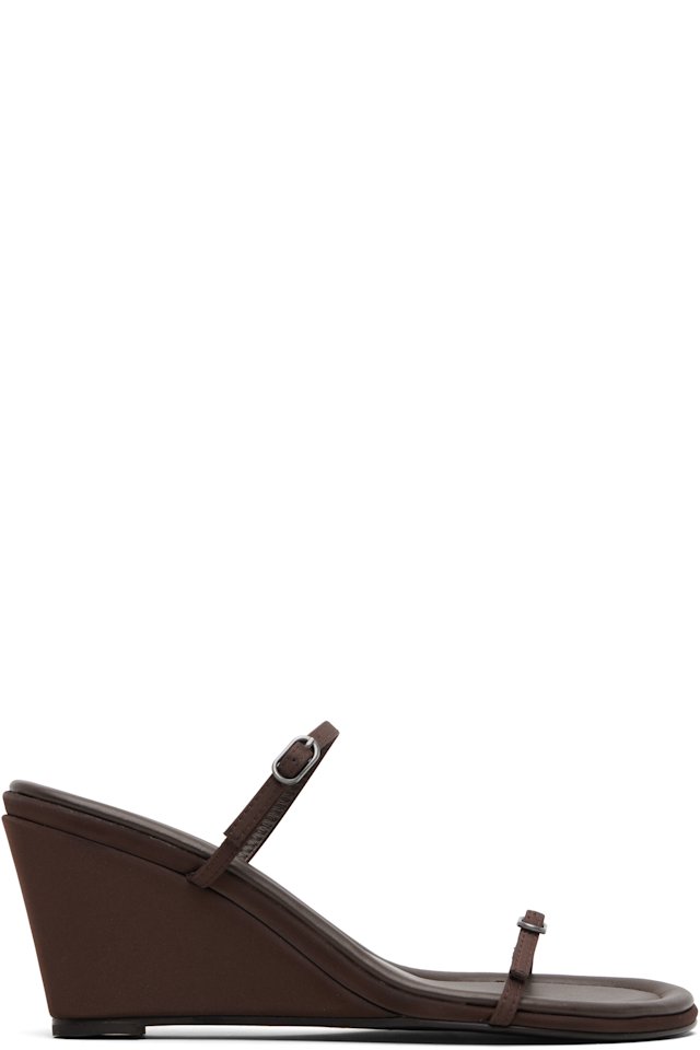 St. Agni — Brown Petit Belt Detail Wedge Heeled Sandals