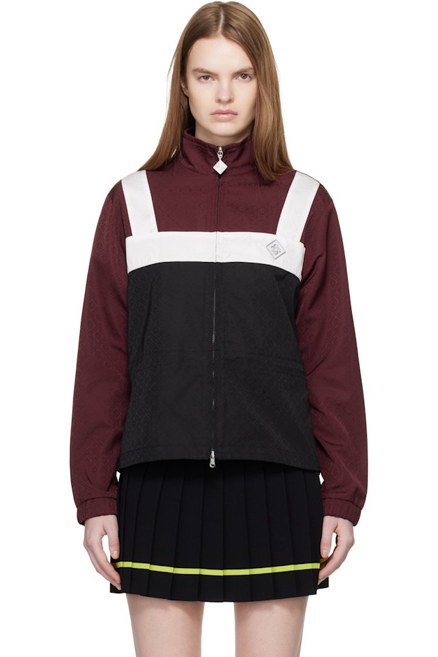 Casablanca — Burgundy Monogram Windbreaker Jacket