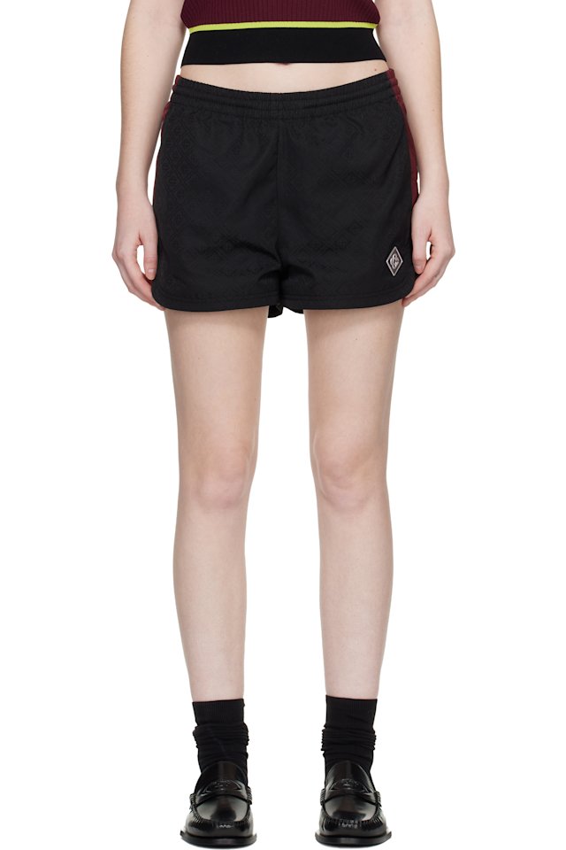 Casablanca — Black Nylon Monogram Shorts