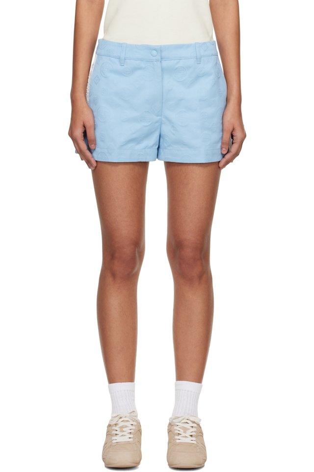 Casablanca — Blue Monogram Mini Shorts