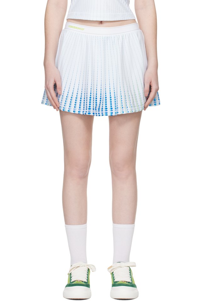 Casablanca — White Tennis Printed Racer Miniskirt