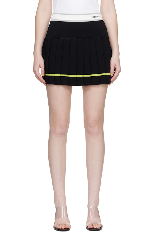 Casablanca — Black Striped Pleated Miniskirt