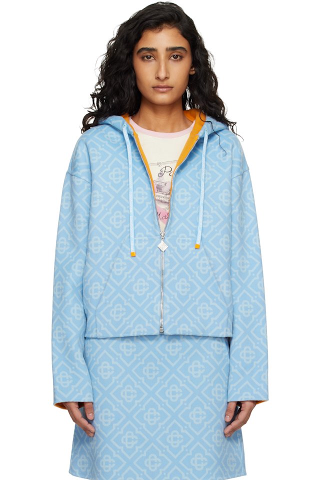 Casablanca — Blue Double Faced Wool Hoodie