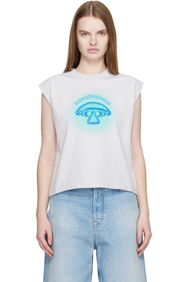 Casablanca — Gray Airbrush Mushroom Tank Top