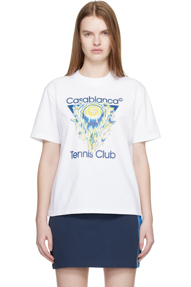 Casablanca — White Tennis Club Icon Short Sleeve T-shirt