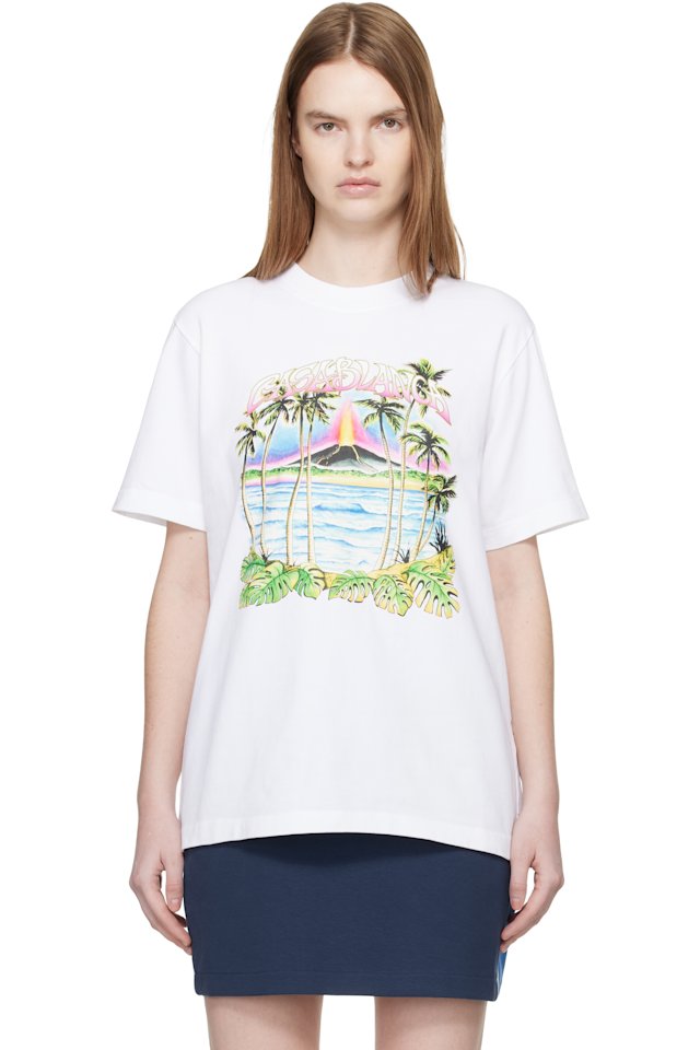 Casablanca — White Volcano Short Sleeve T‑shirt