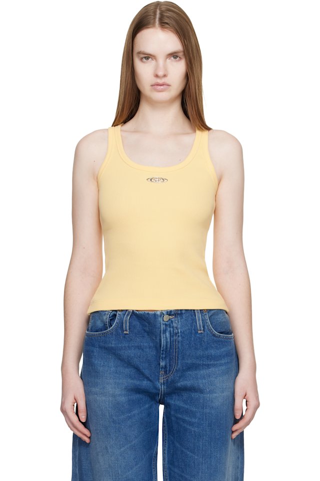 Casablanca — Yellow Corrosion Ribbed Tank Top