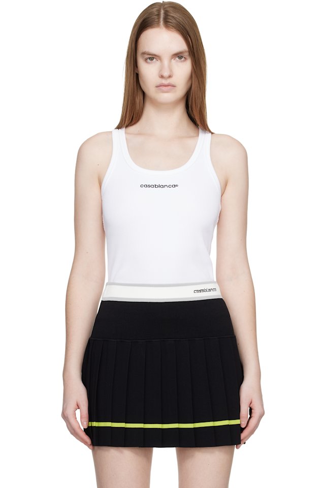 Casablanca — White Ribbed Tank Top