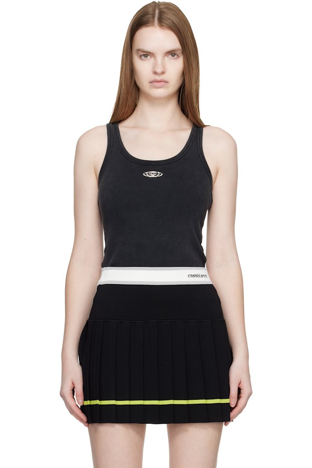 Casablanca — Black Corrosion Ribbed Tank Top