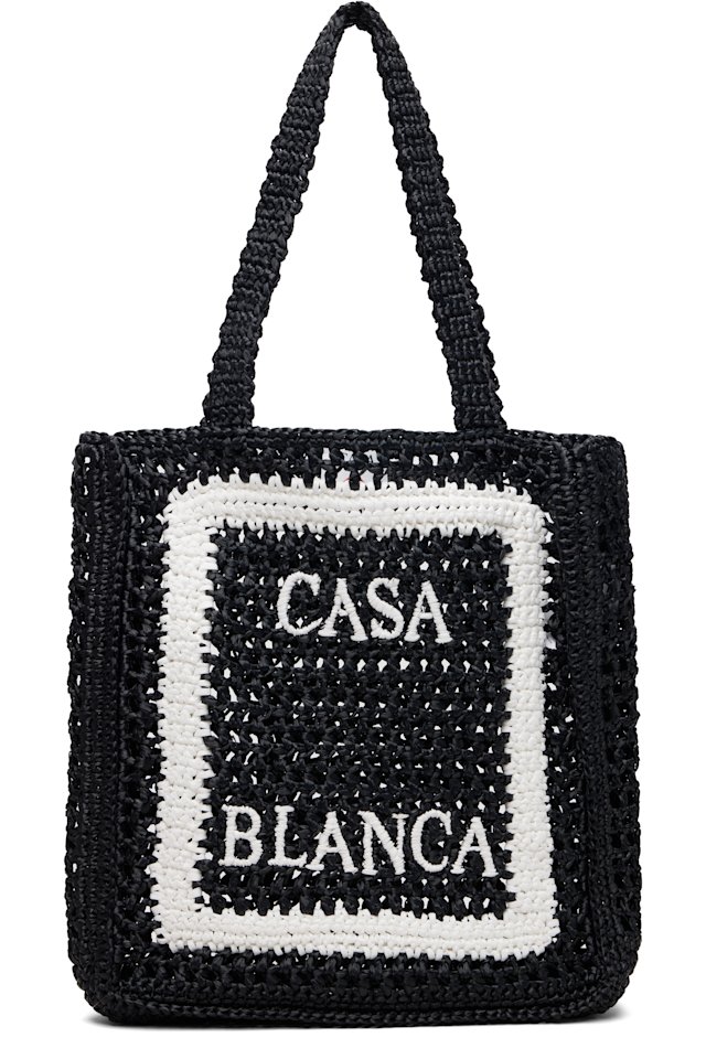 Casablanca — Black Raffia Tote