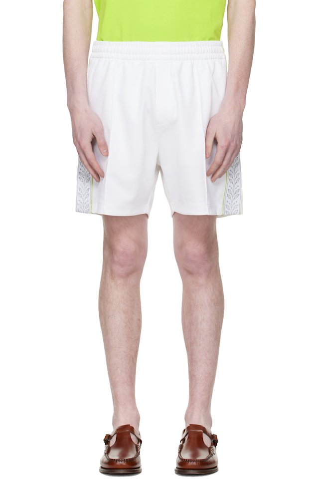 Casablanca — White Laurel Tricot Track Shorts