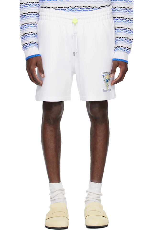 Casablanca — White Tennis Club Icon Sweat Shorts