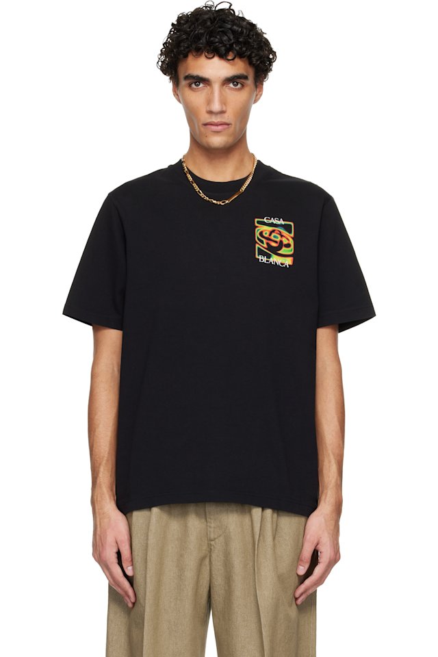 Casablanca — Black Heat Map Logo Short Sleeve T‑shirt