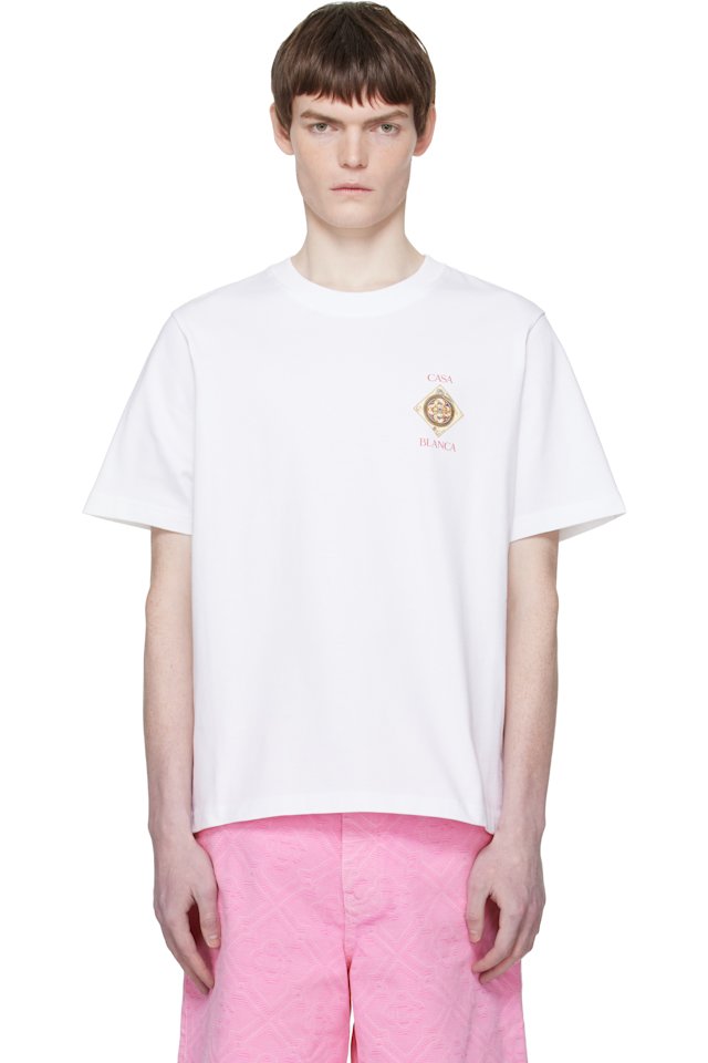 Casablanca — White 'Plafond Orne De Musique' Short Sleeve T-shirt