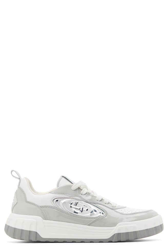 Casablanca — Gray & White Court Silver Sneakers
