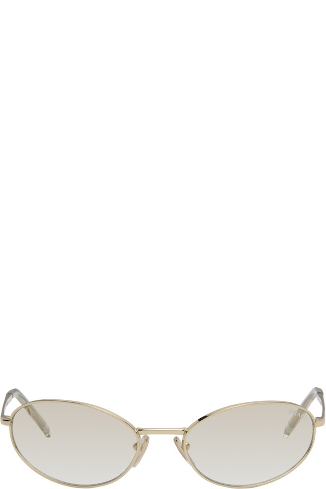 Prada Eyewear — Gold Metal Oval Sunglasses